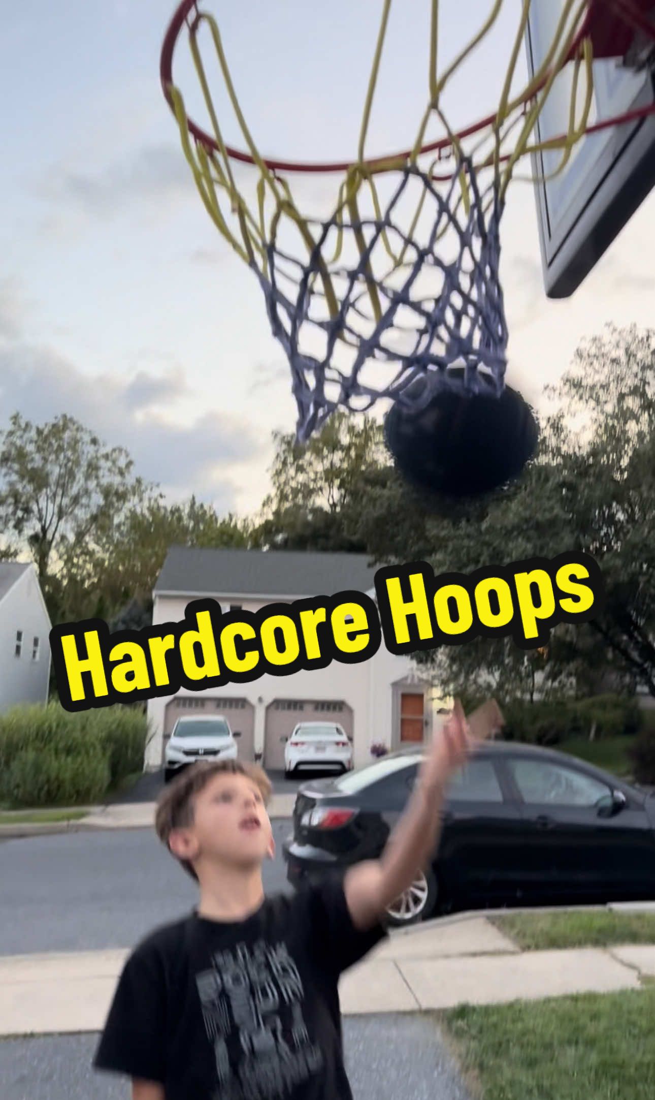 ⚠️ caution⚠️ Hardcore Hoops - 9 year old driveway basketball 😎 #basketball #sports #ballislife #layup 