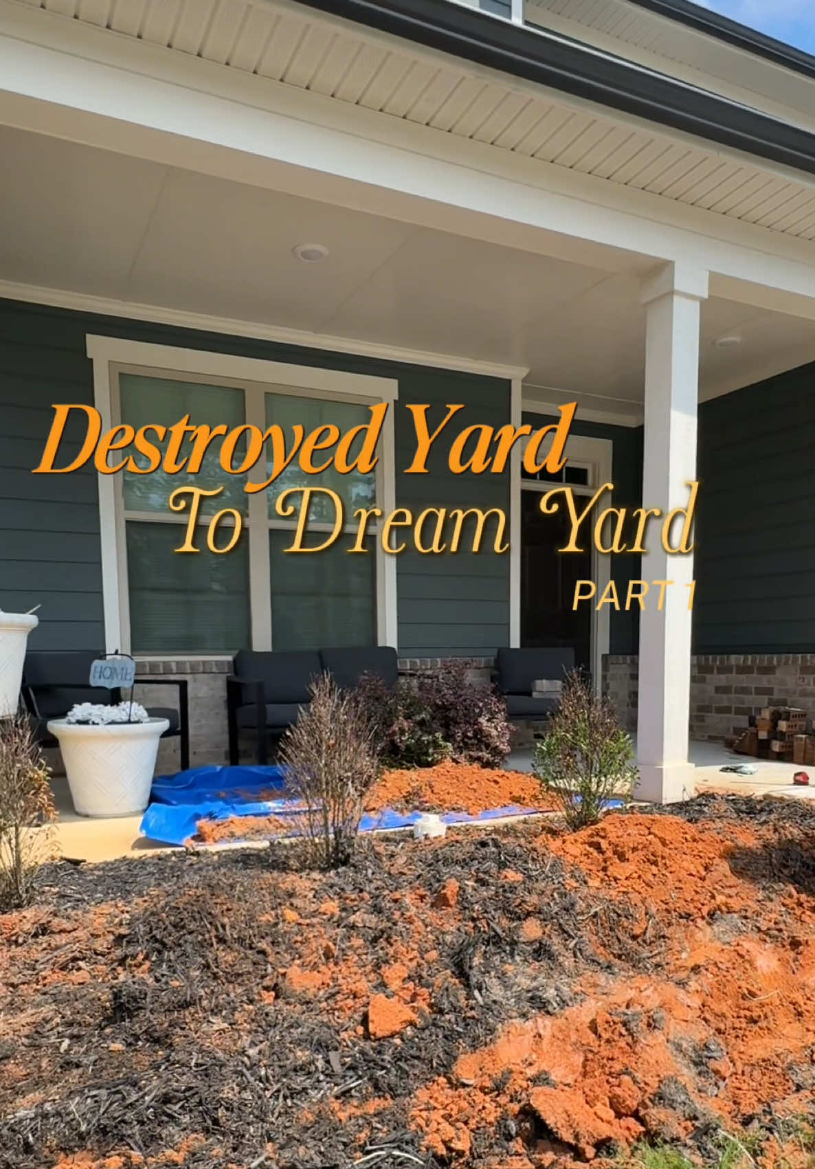 Watch us turn our destroyed yard into our dream yard! (PART 1) … part 2 is already up! #diyproject #homerenovation #hometransformation #landscaping #yardtransformation 