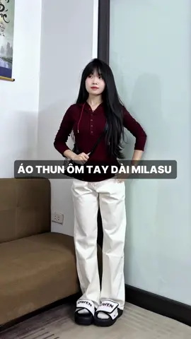 Áo thun ôm dài tay có mũ nhà Milasu #xuhuong #fpy #viral #aothunombody #milasu 