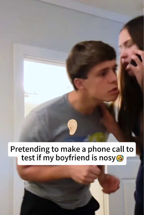 Pretending to make a phone call to test if my bf is nosy😂🤣🤣#funnyvideos #hilarious #couple #MomsofTikTok #test #nosy #boyfriends #fyp #dramatiktok 