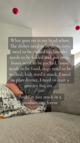 The productivity freeze is so real! Eventually I just have to force myself up and get going🥲 • #productivity #stayathomemom #overstimulatedmom #sahmlife #foryoupage 