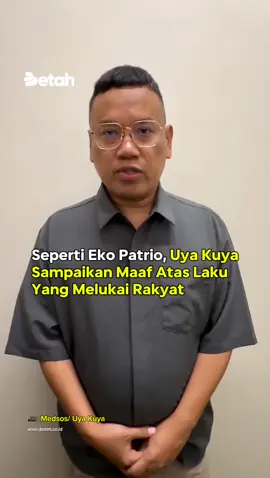 Uya Kuya menyusul menyatakan permohonan maaf atas perilaku yang diperbuat. Semua sudah telat. Ketika korban telah berjatuhan. Ketika huru hara meluas ke-mana-mana. Ketika benturan terjadi hingga fasilitas umum rusak dibanyak tempat. Bangsa ini harus kembali berbenah. Mereset ulang puing-puing yang berserakan. Bukan hanya legislatif semata, eksekutif juga sama. Mungkin, secara jumlah, eksekutif bisa lebih banyak dari legislatif, para menteri, wakil menteri, para eselon, para dirjen, ketua lembaga negara, ketua badan negara, dari pusat hingga daerah, para komisaris dan lainnya, yang merangkap jabatan dan enak menerima gaji besar dengan aset melimpah dari pajak para rakyat yang melarat. Benahi negeri ini. Berikan solusi. Rakyat adalah raja, penyumbang pendapatan negara. === Terus dukung @hidupbetah untuk berkembang, share dan follow @hidupbetah agar tidak ketinggalan update yang disajikan. I Betah Solusi Teman Kolaborasi === #hidupbetah #reels #viral #uyakuya #dpr