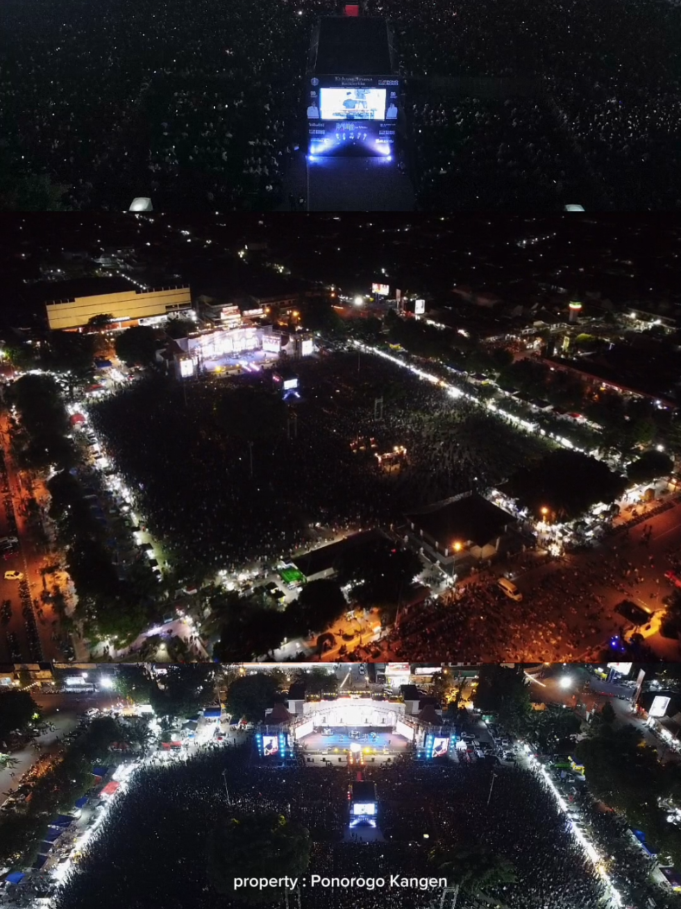 Malam ini alun - alun kota reog full lautan penonton dalam acara konser Dewa 19 dengan tiket masuk gratis. #dewa19 #ponorogo24jam 