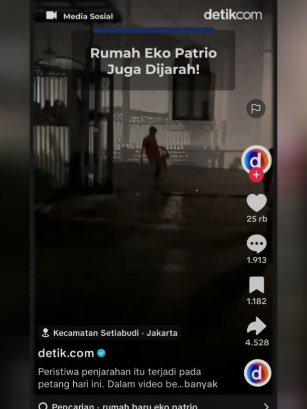 rumah Eko Patrio juga di jarah! #rumah #ekopatrio #dpr #jebol #masa 