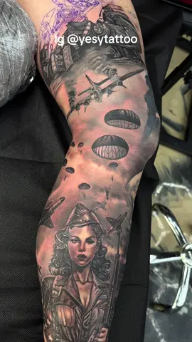 Proyecto de pierna completa en proceso para un veterano de guerra 💫 . Búscame en Instagram @yesytattoo