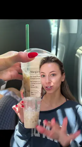 Save this for your next Starbucks trip! #starbucks #starbucksorder #lowcaloriestarbucks #pumpkincreamchailatte #greenscreen 