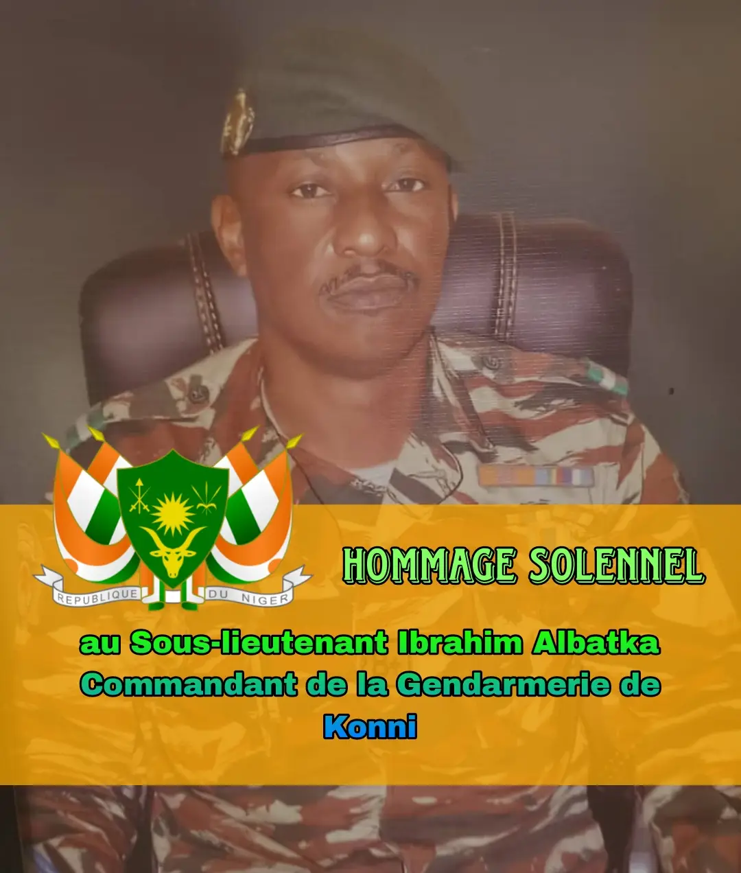 Dans un contexte sécuritaire exigeant, où la rigueur et le dévouement sont les piliers de la stabilité nationale, rares sont ceux qui incarnent aussi dignement la noblesse de la mission que le Sous-lieutenant Ibrahim Albatka. Commandant de la Gendarmerie de Konni, cet officier se distingue non seulement par ses fonctions, mais surtout par l'excellence avec laquelle il les assume. Sous-lieutenant Ibrahim Albatka est un homme d’action, de principes et de terrain. Malgré des responsabilités multiples et des défis quotidiens, il reste toujours en première ligne aux côtés de ses hommes. Avec bravoure, il mène des opérations sensibles, stratégiques et efficaces, démontrant un leadership naturel qui rassure, inspire et mobilise. Chaque opération conduite sous sa commande est marquée par une précision, un professionnalisme et un respect strict des valeurs républicaines.  Son engagement dépasse largement les limites de son uniforme. Il est une figure de confiance, une référence de loyauté, et un modèle de discipline pour toute la chaîne sécuritaire dans la zone de Konni. Les populations locales le connaissent non seulement comme un chef militaire, mais comme un véritable défenseur de la paix, de la justice et du vivre-ensemble. Ce qui fait de lui un officier si particulier, c’est sa capacité à conjuguer fermeté et proximité humaine. Il écoute, comprend, et agit toujours dans l’intérêt de la collectivité. Sous sa direction, les forces de gendarmerie de Konni ont gagné en efficacité, en cohésion et en respect auprès des autres corps de sécurité. Sa collaboration avec les autres unités, sa présence constante sur le terrain, même dans les conditions les plus rudes, et son souci du détail dans la sécurisation de la région témoignent d’un patriotisme sincère.  Il mérite qu’un d’honneur lui soit apposé. Non pas seulement pour ce qu’il fait, mais pour ce qu’il est : un officier juste, engagé, intègre, et prêt à faire le sacrifice ultime pour la stabilité de son pays. À travers cet hommage, c’est toute une génération de forces de sécurité que nous saluons, mais en la personne du Sous-lieutenant Albatka, nous trouvons un symbole vivant de l’excellence et de l’honneur au service de la République. #konni #100 #aes #zinder🇳🇪maradi #cedeo #rtn #actualiténiger #for #france #viralvideos #actualité #views #vira #ortn #fory #flypシ #nigeria #niger #pourtoi #niameyniger🇳🇪🇳🇪🇳🇪🇳🇪💃🏻🔥🔥🔥 