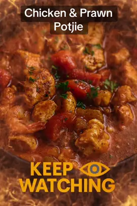 🍤🍗 Chicken & Prawn Potjie - STEP BY STEP GUIDE
 
 From the RECIPE EXPERTS:
 
 Ingredients, Calories & Instructions
 
 Ingredients (4 servings):
 
 500g chicken breast, cubed
 
 200g prawns, peeled & deveined
 
 2 tbsp olive oil
 
 1 large onion, chopped
 
 2 cloves garlic, minced
 
 1 red bell pepper, chopped
 
 2 medium tomatoes, diced
 
 400g canned chopped tomatoes
 
 1 cup chicken stock
 
 2 tsp smoked paprika
 
 1 tsp ground cumin
 
 1 tsp chili flakes (optional)
 
 Salt & black pepper to taste
 
 Fresh parsley for garnish
 
 Calories (per serving): ~370 kcal
 
 Protein: 38g
 
 Carbs: 12g
 
 Fat: 17g
 
 Cooking Instructions:
 
 Prep Ingredients – Dice chicken, chop veggies, peel prawns.
 
 Sauté Base – Heat olive oil, fry onions & garlic until golden.
 
 Add Chicken – Brown chicken cubes on all sides.
 
 Build Flavour – Stir in peppers, fresh tomatoes, paprika, cumin, chili. Cook 5 mins.
 
 Simmer Sauce – Add canned tomatoes & chicken stock. Simmer 20 mins.
 
 Add Prawns – Stir prawns into pot, cook until pink (5 mins).
 
 Finish & Serve – Season with salt, pepper, garnish with parsley.
 
 #ChickenAndPrawnPotjie
 #ComfortFood
 #FoodieTok
 #DinnerInspo
 #onepotmeals 