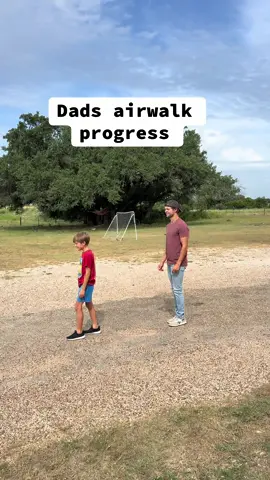 Teaching dad the air walk part 2. #airwalk #shuffledance #learnnewthings 