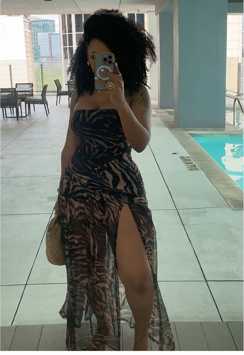I love this dress. Decided to wear it to the pool #OOTD #grwm 