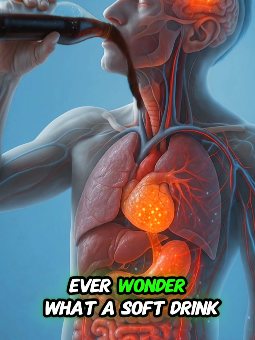 Science in action. What happens while drinking soft drinks inside of your body? #humanbody #anatomy #health #sciencetok #aiart 