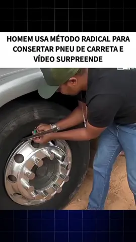 método radical para consertar o pneu do caminhão