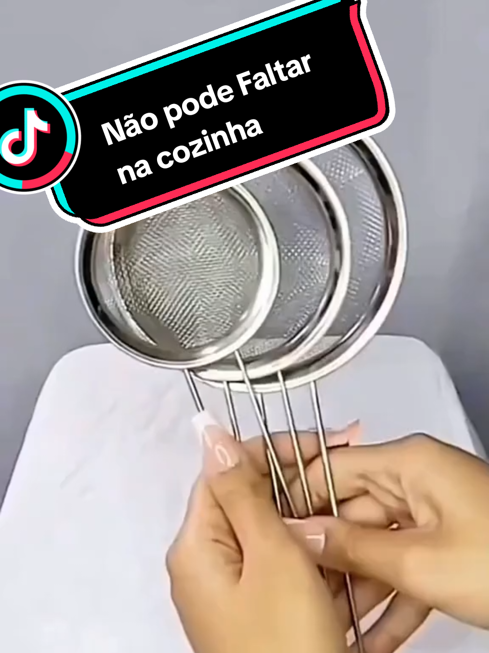 kit com 3 peneiras de aço inox  #peneira #coador 