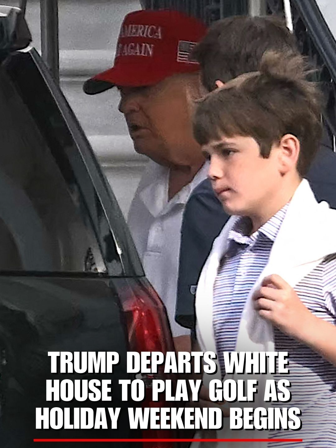 President Trump leaves the White House for a golf outing on Saturday at the start of Labor Day weekend.