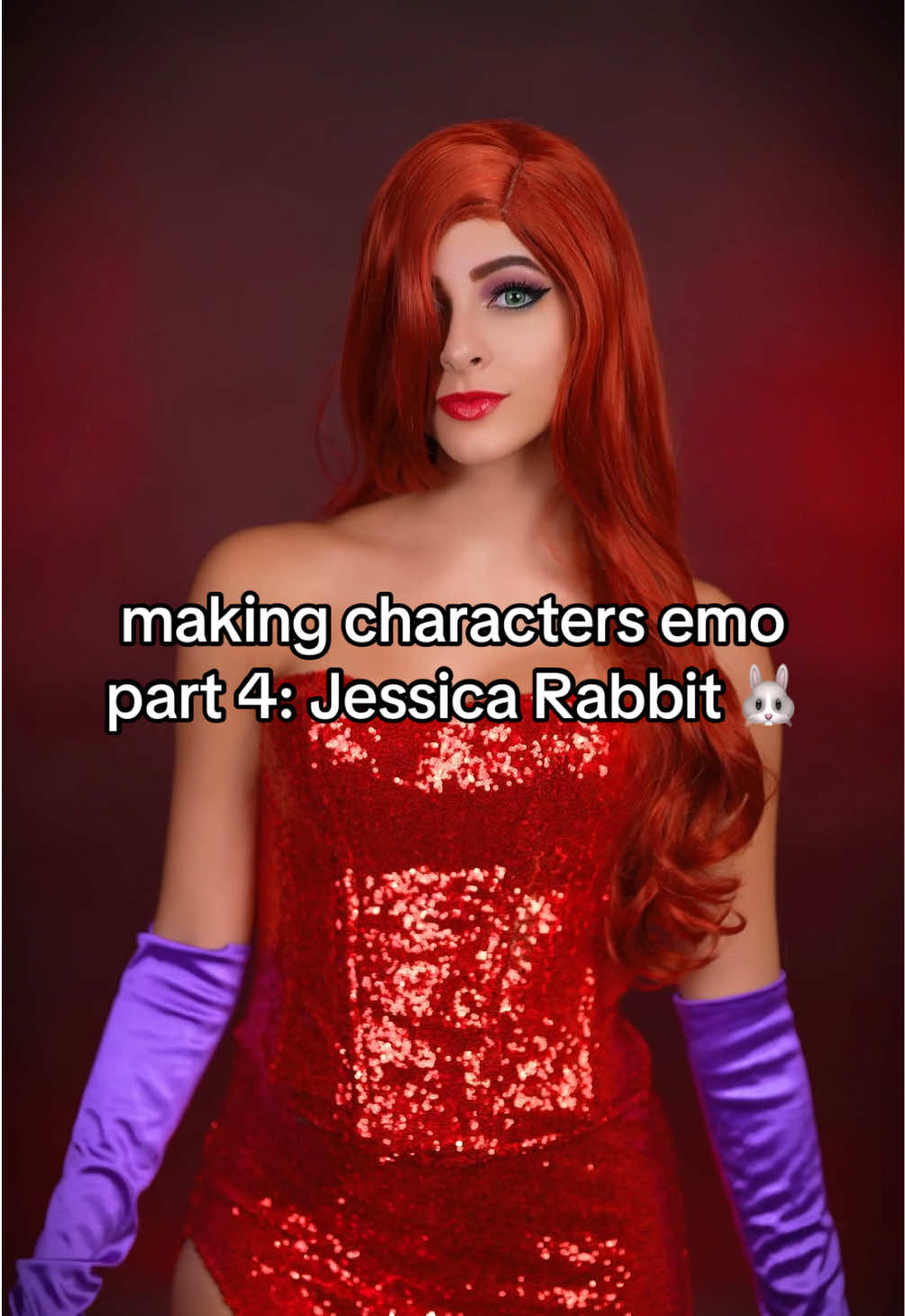 what do you think? 🐰🖤 #fyp #foryou #jessicarabbitcosplay #emo #cosplay 