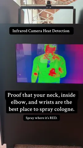The best places to spray fragrance proved under infrared camera.