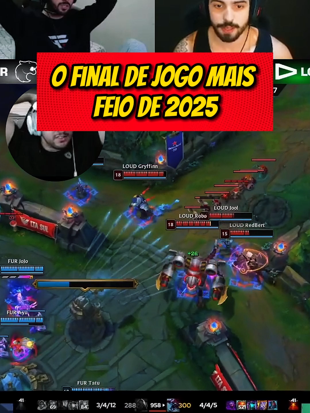 O FINAL DE JOGO ENTRE LOUD X FURIA FOI MUITO FEIO #jukeslol #dynquedo #leagueoflegendsbrasil #leagueoflegends #ltasul #loudgg #lolbr