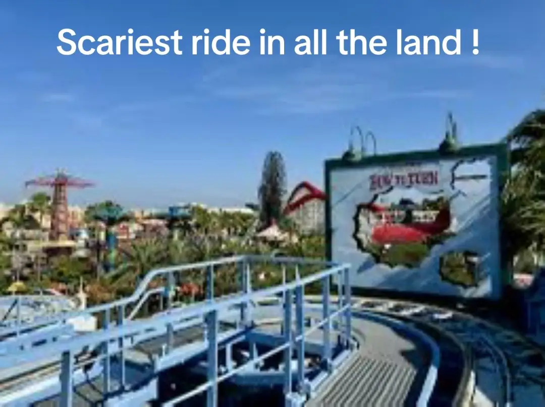 By far the scariest ride in the parks! What's with the tipping towards the edge?! 😅#scariestride #dca #disneylandride #goofysskyschool #fearofgod 