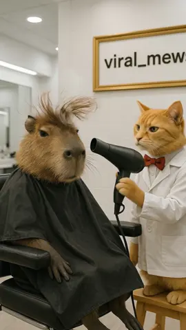 Ever seen a capybara get the perfect curly fade? 😻✂️