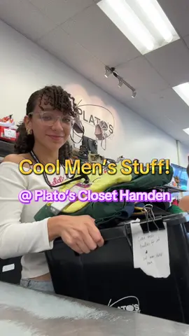 At Plato’s Closet Hamden, we always have the trendiest styles for guys 💜 Come sell us your men’s clothes for cash on the spot 💰  #platoscloset #platosclosethamden #thrifting #secondhand #gentlyused 