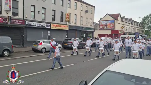 Tigers Bay Loyal Flute Band on parade along York Street heading to Clifton Street before the annual Belfast County leave for the main parade in Ballyclare #flutebands #loyalisttiktok #fyp #tigersbay 
