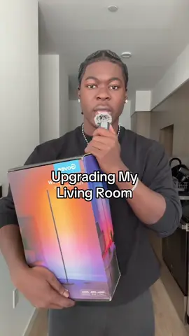 Upgrading My Living Room So I Got Me Some LED Lights , Best Investment 10/10 #fyp #certifiedjio #livingroomdecor #ledlights #newapartment 