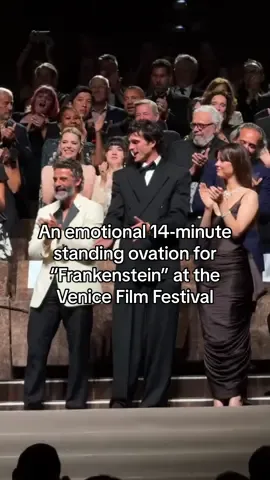 I’m not crying, you’re crying. #JacobElordi and his fellow cast received a 10-minute standing ovation for #GuillermoDelToro’s #Frankenstein premiere at the #VeniceFilmFestival.  