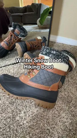 The winter snow boots but also hiking boots! Cute + comfort + affordable!  #winterboots #snowboots #hikingboots #cuteboots #womensboots 