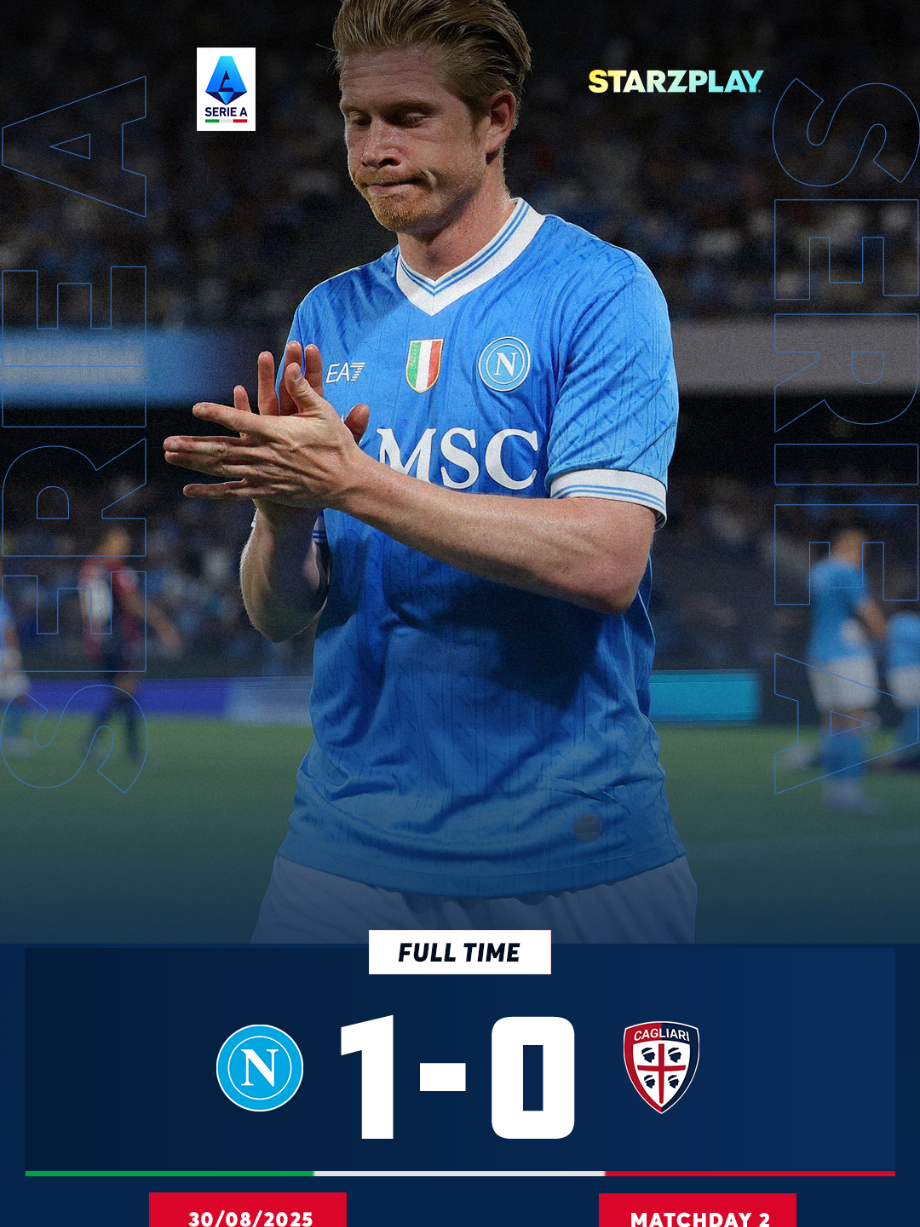 بهدف وحيد… نابولي يخرج فائزاً من المباراة أمام كالياري . Napoli win with a single goal against Cagliari. #SerieA #Napoli #Cagliari #STARZPLAY