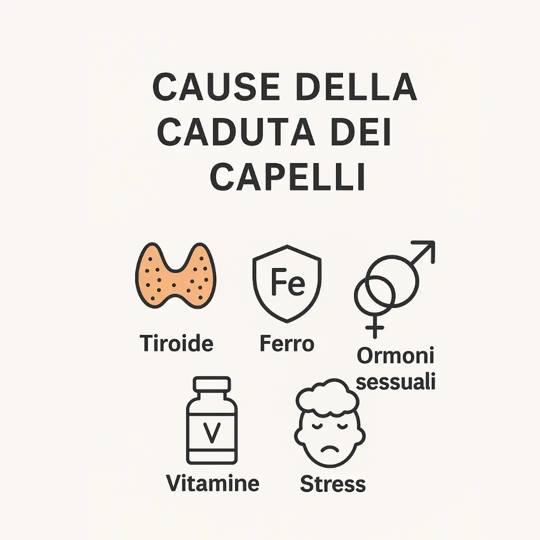 La perdita di capelli è un sintomo complesso, spesso multifattoriale, che può nascondere squilibri ormonali, carenze nutrizionali, infiammazione cronica e persino intossicazioni da metalli pesanti. ❗ Perché è importante capirlo? Perché se non si individua la causa alla radice, nessun integratore o shampoo può dare risultati duraturi. 🔍 Possibili cause da indagare: Ferritina bassa o carenza di B12 e folati Ipotiroidismo (anche subclinico) o ipertiroidismo Squilibri estrogeni/testosterone/progesterone Resistenza insulinica e cortisolo alto da stress Malassorbimento, disbiosi, SIBO Metalli pesanti e farmaci interferenti 📑 Esami consigliati: Emocromo completo, Ferritina, Vitamina B12, Acido Folico, Omocisteina, TSH-FT3-FT4, anticorpi tiroidei, ormoni sessuali, insulina, HOMA-IR, cortisolo, PCR ultrasensibile, test per disbiosi e metalli pesanti. ✨ Ricorda: i capelli sono l’ultimo tessuto a riprendersi e il primo a soffrire quando il corpo è in squilibrio. 🔗 Agisci alla radice, non sul sintomo. #cadutadeicapelli #capelli #capellisanitop #perditacapelli #tricosi 