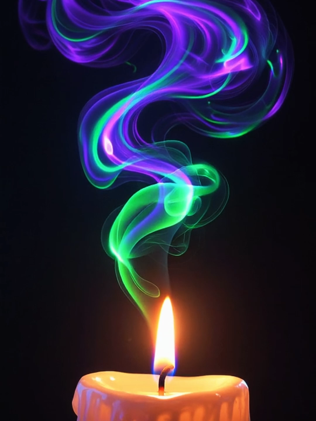 Live Wallpaper | Mystic Flame #candle #livewallpaper #neonsmoke #candlemagic #hypnoticvibes #neonvibes #smoke #mysticflame #aivideo #relaxing #tranquil #phonewallpaper #fyp