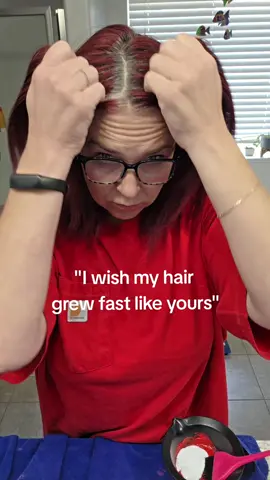 I love that it does until I  started going grey. #redhair #redrefresh #diyhair #hairstyle 