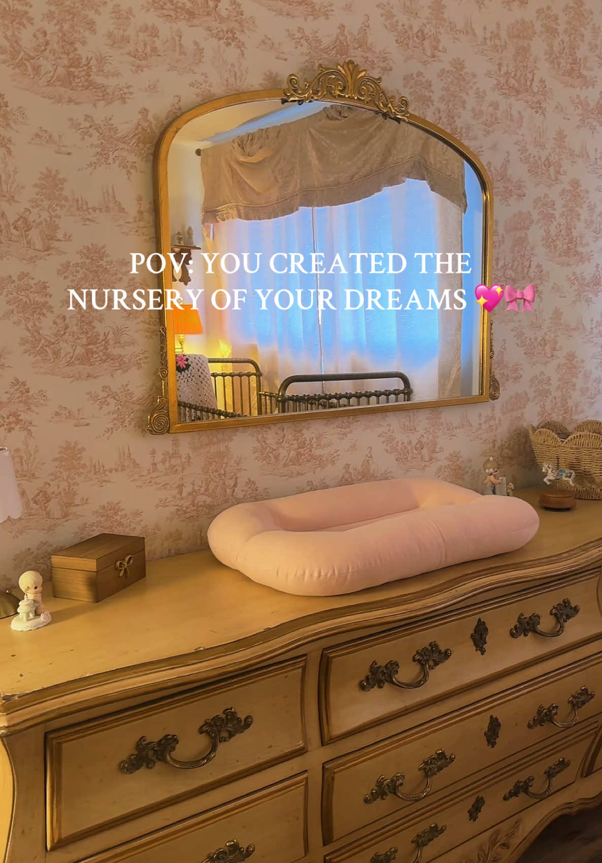 INTRODUCING THE BABY GIRL NURSERY OF MY DREAMS!! 🎀 I’m not even in the third trimester I’ve just been slowly collecting things since the beginning.🥹 #nursery #babygirl 