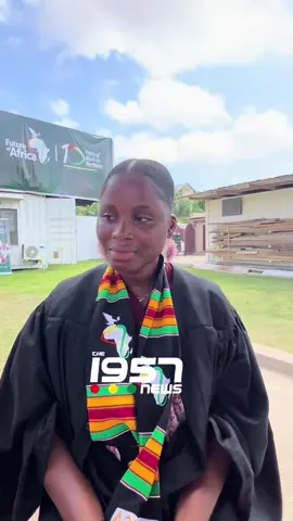 Rebecca, a hairstyling graduate who spent six years on the streets at Opeibea, shares her story at the @futureofafrica matriculation and graduation ceremony, highlighting her journey from the street to becoming a trained professional.