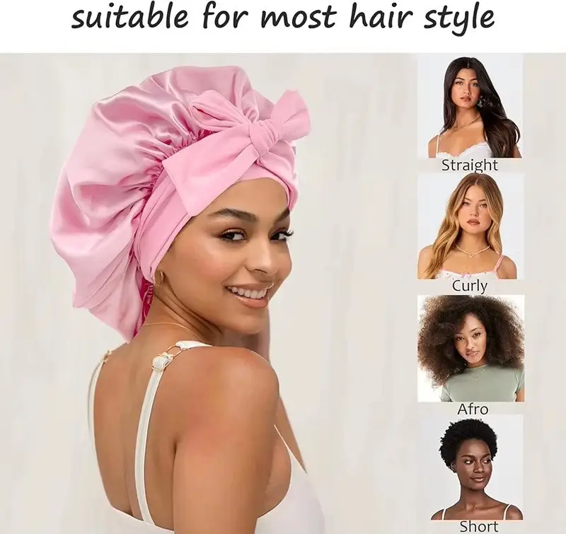 Ever wake up to a hair disaster? Meet your new nightly companion; the Adjustable Satin Hair Bonnet. Its smooth fabric reduces friction, preventing breakage. With a customizable fit, it's perfect for maintaining that fabulous hairstyle. Wake up with healthier hair, ready to tackle the day.
