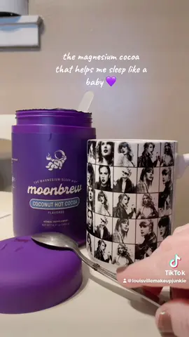 I enjoy a cup of this at bedtime instead of a snack. It helps me sleep because it contains magnesium glycinate.  I wish you could smell this.  I chose the Coconut Hot Cocoa flavor. One can lasts me a month! If you have insomnia, check this out. #insomnia #moonbrew #magnesiumglycinatebenefits #bedtimeroutine #sleepy 