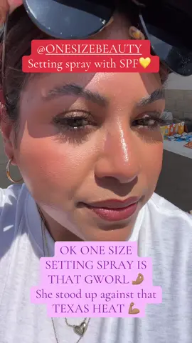 @ONE SIZE BEAUTY 🤌🏽 One size beauty setting spray if you want your makeup to SIT RIGHT AND STAY ALLLLL DAY 🌹😌😘 @Patrick Starrr  #onesizebeauty #settingspray #onesizesettingspray #patrickstarrr  #texasheat 