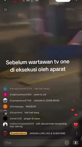 Sebelum kejadian wartawan tv one di eksekusi. Mohon bantuannya viralkan dan selamatkan saudara @wartawanmerah  #wartawan #media #tvone #demo #savewartawanmerah 