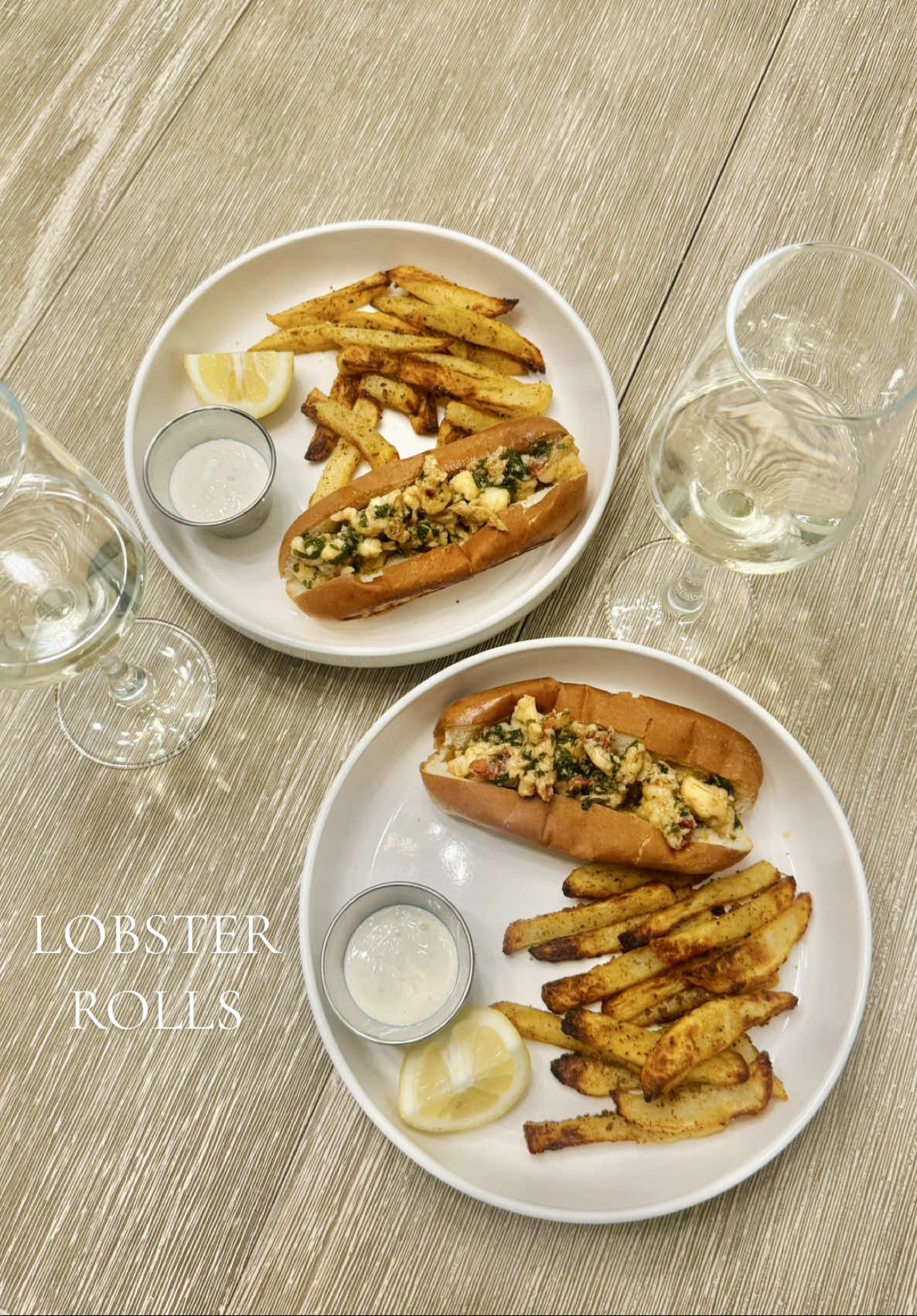 A delicious meal, wine and cozy evenings with my man 🤎 The Details:  - 3, 3 ounce lobster tails (makes 2 rolls) - Butter of your choice  - 1/2 handful of chopped parsley  - Cajun seasoning  - Garlic butter seasoning  - Squeeze of 1/2 lemon in the pan while everything cooks on low to medium heat  - Taste, taste taste  For my ranch I use light sour cream, heavy cream, ranch seasoning, lemon pepper seasoning and Cajun seasoning…I use 1 1/2 tablespoons of sour cream and 2-4 tablespoons of heavy cream to thin it out a bit. You can also add a splash of water to thin it out as well if you don’t have cream on hand.  For the rolls, buy the Pepperidge farm top sliced buns and be sure to butter them in a pan as shown  ENJOY! ✨ #cooking  #cookingtiktok  #cookingtok 