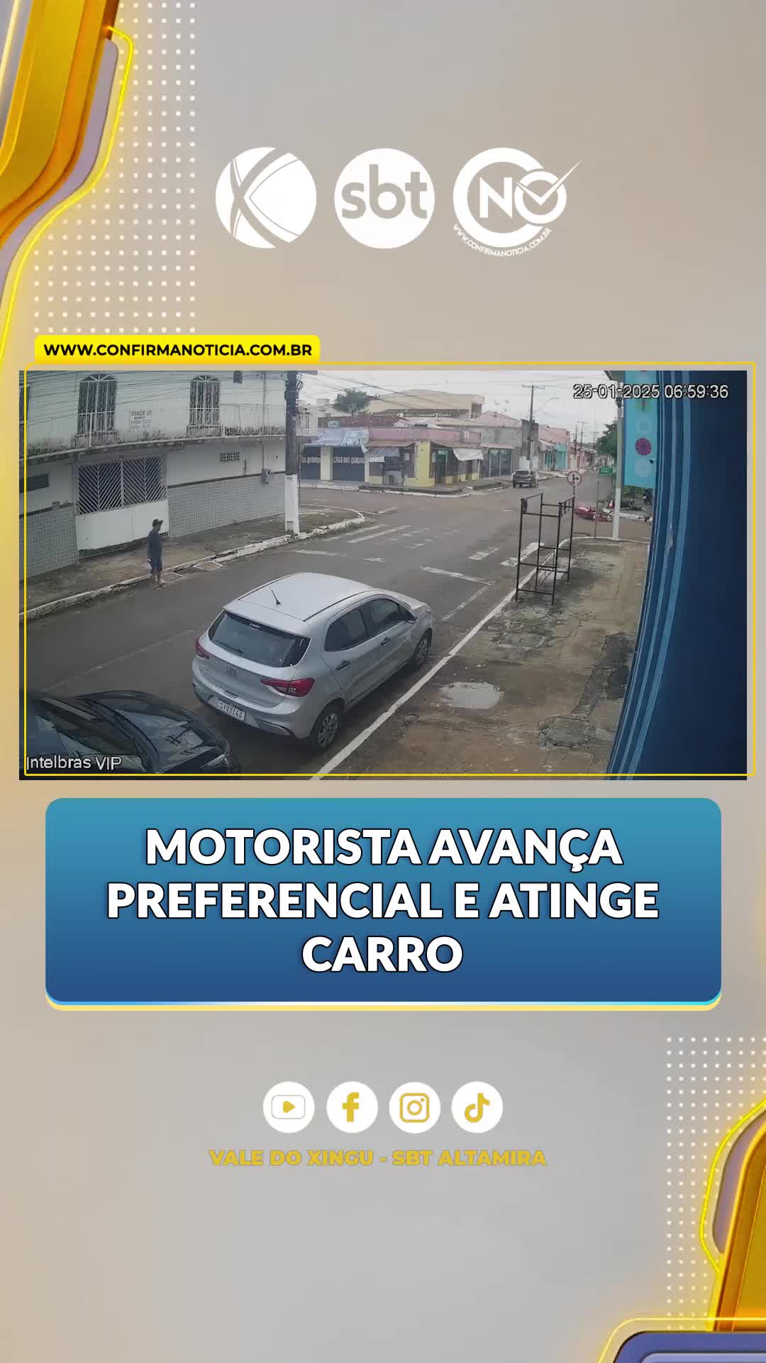 Uma motorista de uma caminhonete não respeitou a placa de trânsito que indicava para parar e atingiu um carro de passeio. O acidente aconteceu na rua 1º de janeiro, em Altamira. ➡ Siga @valedoxingusbt ✅ Acesse o maior portal de notícias do Xingu: www.confirmanoticia.com.br