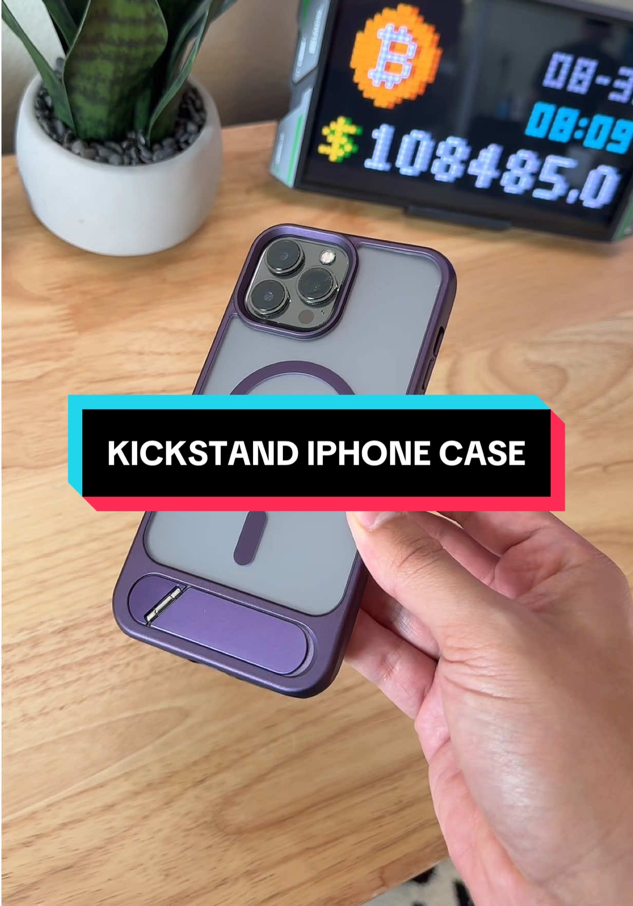 So sleek. So clean. MagSafe & comes with a built in kickstand. #iphoneaccessories #iphonecase #iphonestand #tiktokshopcreatorpicks #tiktokshoplabordaysale 
