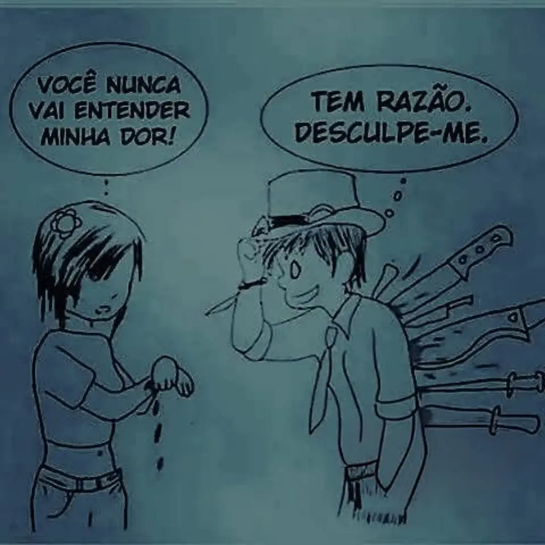 Só quem sabe o tamanho da dor, é quem a sente.  Não questione a DOR do outro. Não menospreze a dor alheia.