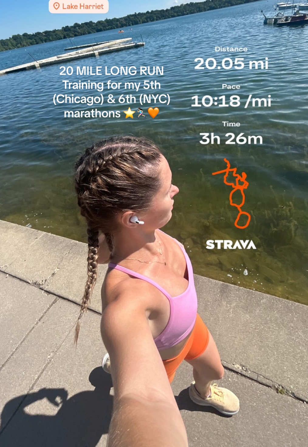I’ve done so many 20+ mile long runs at this point after having run 4 full marathons and now training for my 5th & 6th marathons, and I’m just as proud of this one as I was of my very first 20 miler I did as an 18 year old 🥹 Such a gorgeous day in MN for this run, which is why I decided I would do 20 part way through (was originally planning on 12, lol). Being a spontaneous marathon trainer and not taking any of it all that seriously has been the best thing I could have ever done for myself in medical school. Cheers to loving the marathon grind, but also realizing there is far more to life than running marathons!!!! #marathon #marathontraining #marathonrunner #minneapolis #minnesotasummer 