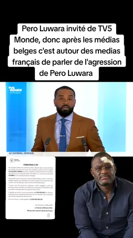 Pero Luwara invité de TV5 Monde, donc après les médias belges c'est autour des medias français de parler de l'agression de Pero Luwara #peroluwara #tv5monde #agression #rdcongo🇨🇩 #kinshasa🇨🇩 