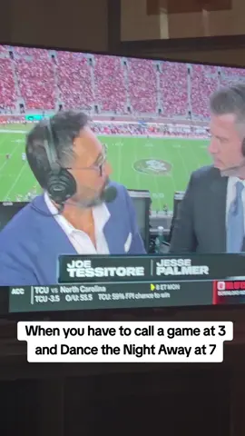 Alt Caption: When you have to call a game at 3 and make them an offer they can't refuse at 7. #CollegeGameday #AlabamaVsFloridaState #JoeTessitore #BoogieNights #SaturdayNightFever