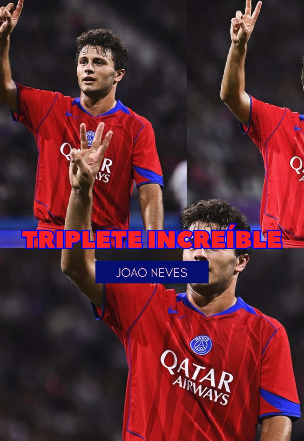 Una Locura 🤯 El mejor triplete de la historia 🔥🤯 #futbol⚽️ #psg #joaoneves #portugal #futbolinternacional 