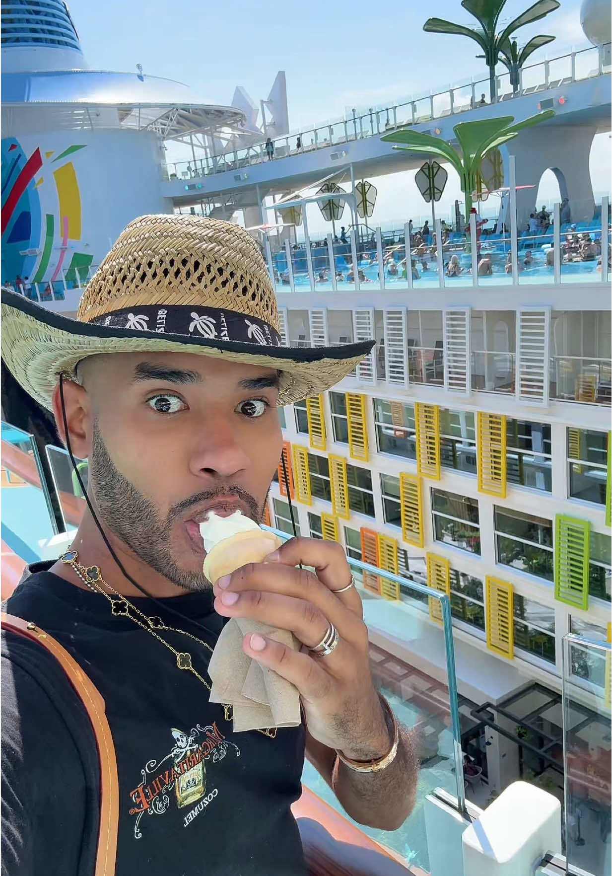 Ice cream & Boston iced teas 😮‍💨💃🛳️ #StarOfTheSeas #royalcaribbean #showcasecruise #infamousxdrew #fyp 