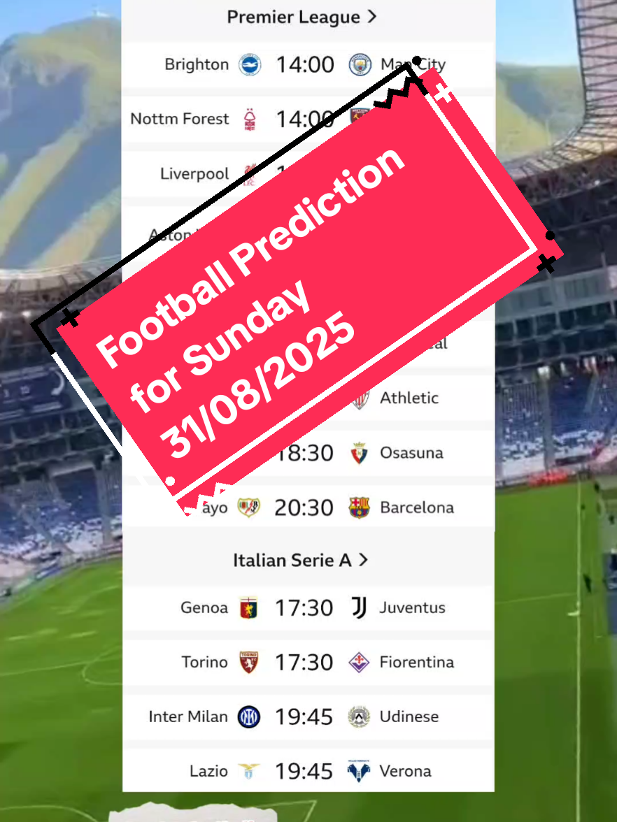 Football Prediction for Sunday 32/08/2025 🧐🤔 #PremierLeague #futebol #liverpool #arsenal #Barcelona 