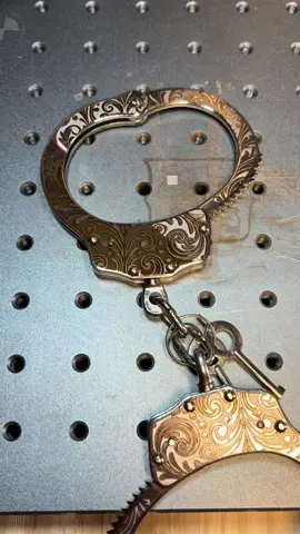 Last cleaning pass! #fiberlaser #lawenforcement #handcuffs #laserengraving 