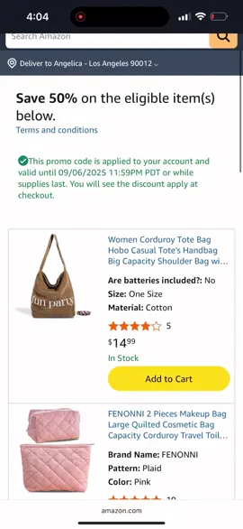 Super cute tote bags 50% off through Sept 6 or while supplies last!😍 Link in bio Amazon.com/shop/angeesmallz #amazondeals #labordayweekend #holidaysale 